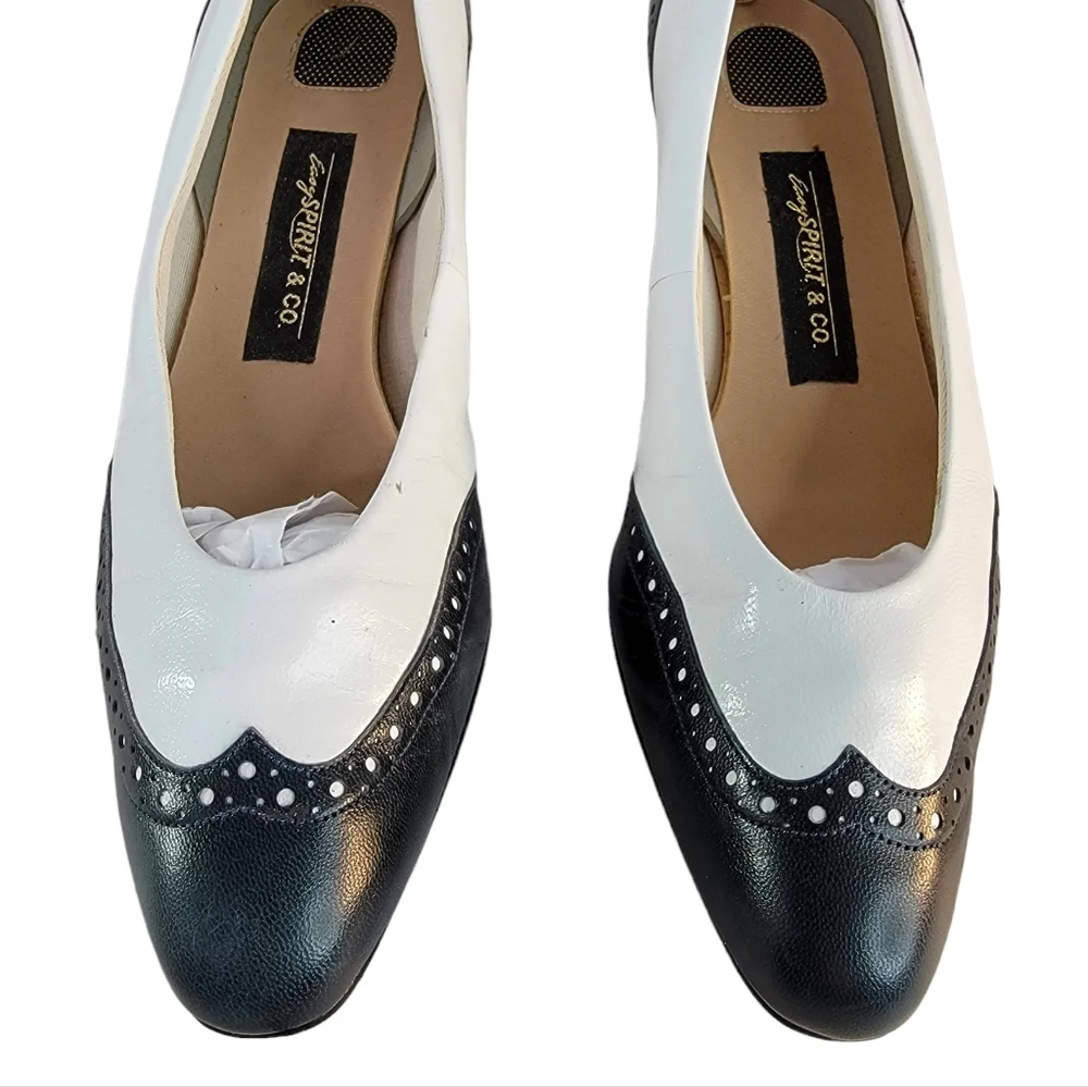 Easy Spirit Wingtip Kitten Vintage Made in USA Heels 193867 Women's Size 8 1/4 - Picture 6 of 14